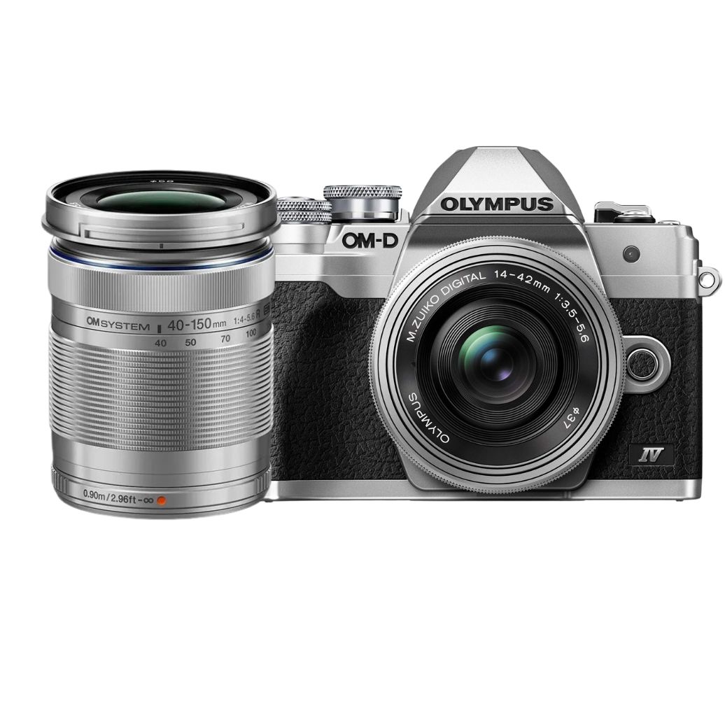OM-D E-M10 MKIV + 14-42mm + 40-150mm Twin Lens Kit - Silver